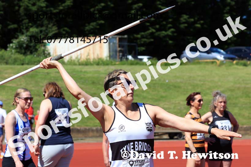 Womens javelin, 2024 NE Masters Track and Field Champs., Monkton Stadium, Jarrow.  Photo: David T. Hewitson/Sports for All Pics